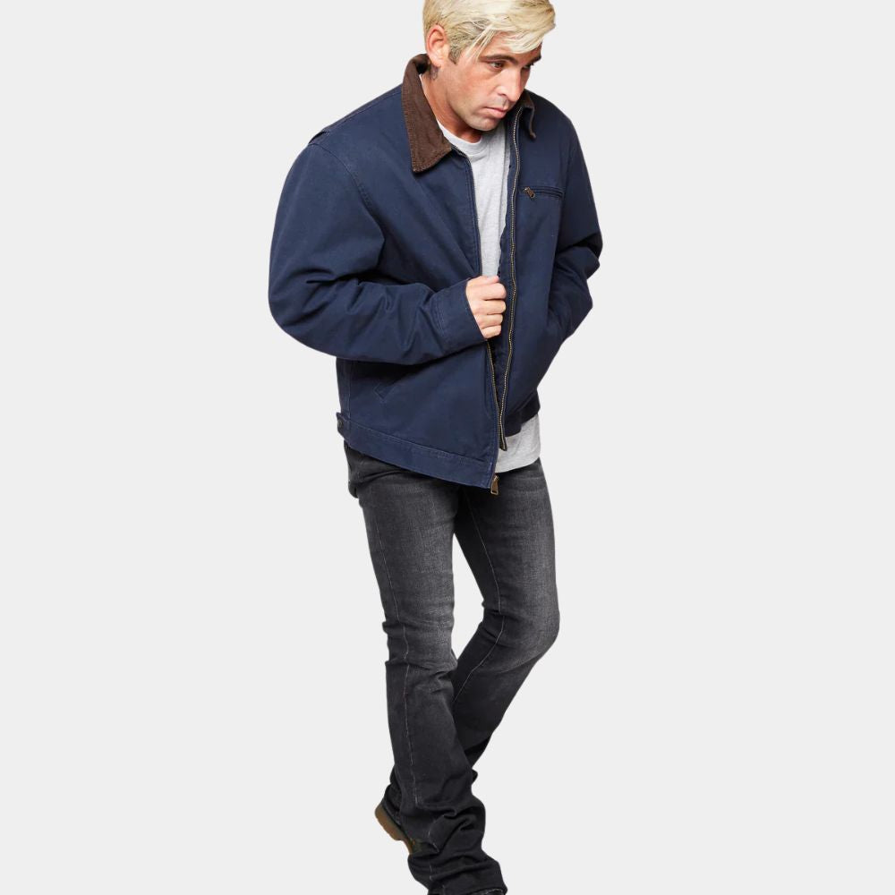 Reacher Season 3 Jack Reacher Blue Cotton Jacket - Character Side View