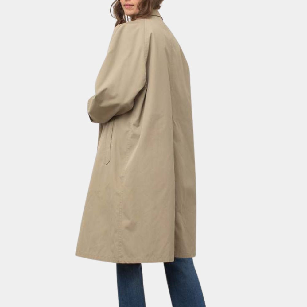 Relay  Lily James (Sarah) Short Trench Coat in Beige Color - Back View