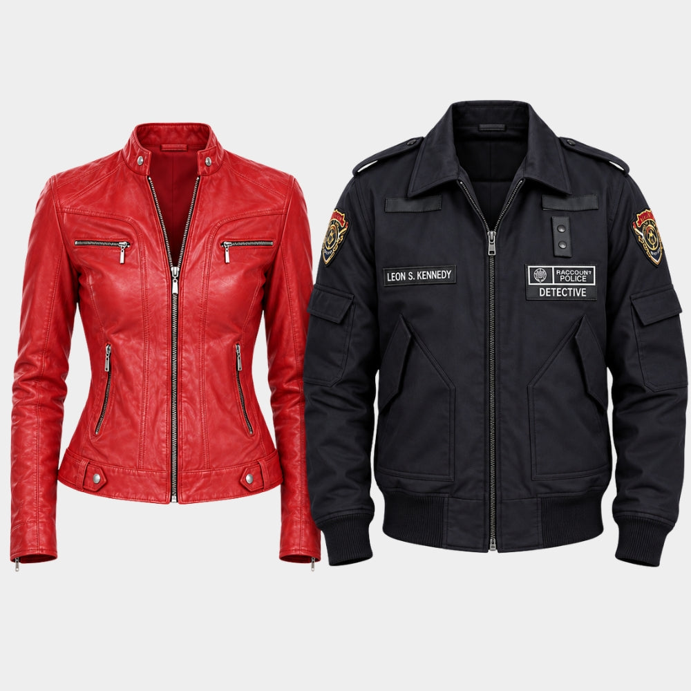 Resident Evil 2 Leon and Claire Couple Costume Jacket