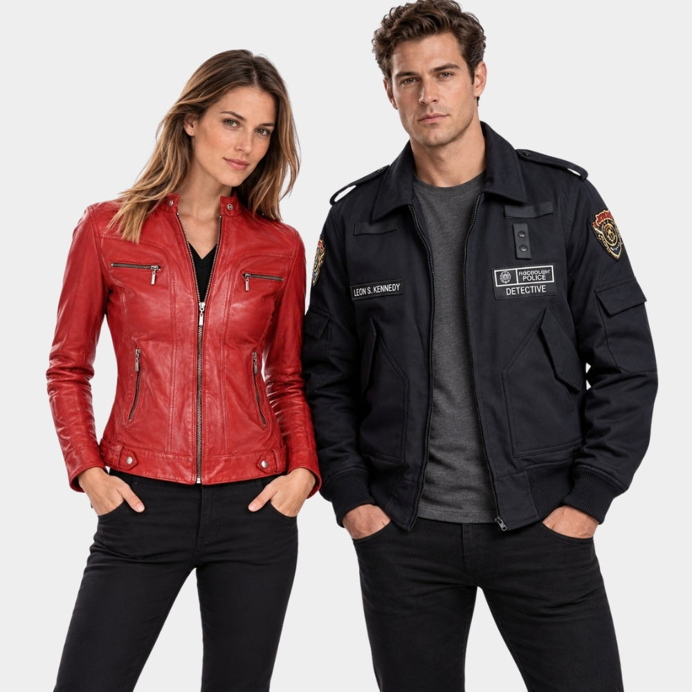 Resident Evil 2 Leon and Claire Couple Costume Jacket