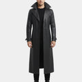 Resident Evil 5  Albert Wesker Black Leather Trench Long Coat - Front View