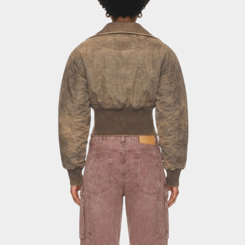 Hannah Waddingham Cropped Bomber Jacket
