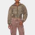 Hannah Waddingham Cropped Bomber Jacket