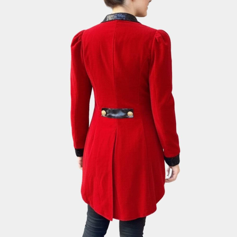Ringmaster  Red Velvet Halloween Tailcoat - Back View