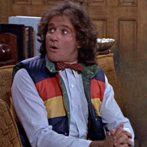 Robin Williams  Mork and Mindy Mork Blue Parachute Puffer Vest - Character Front View