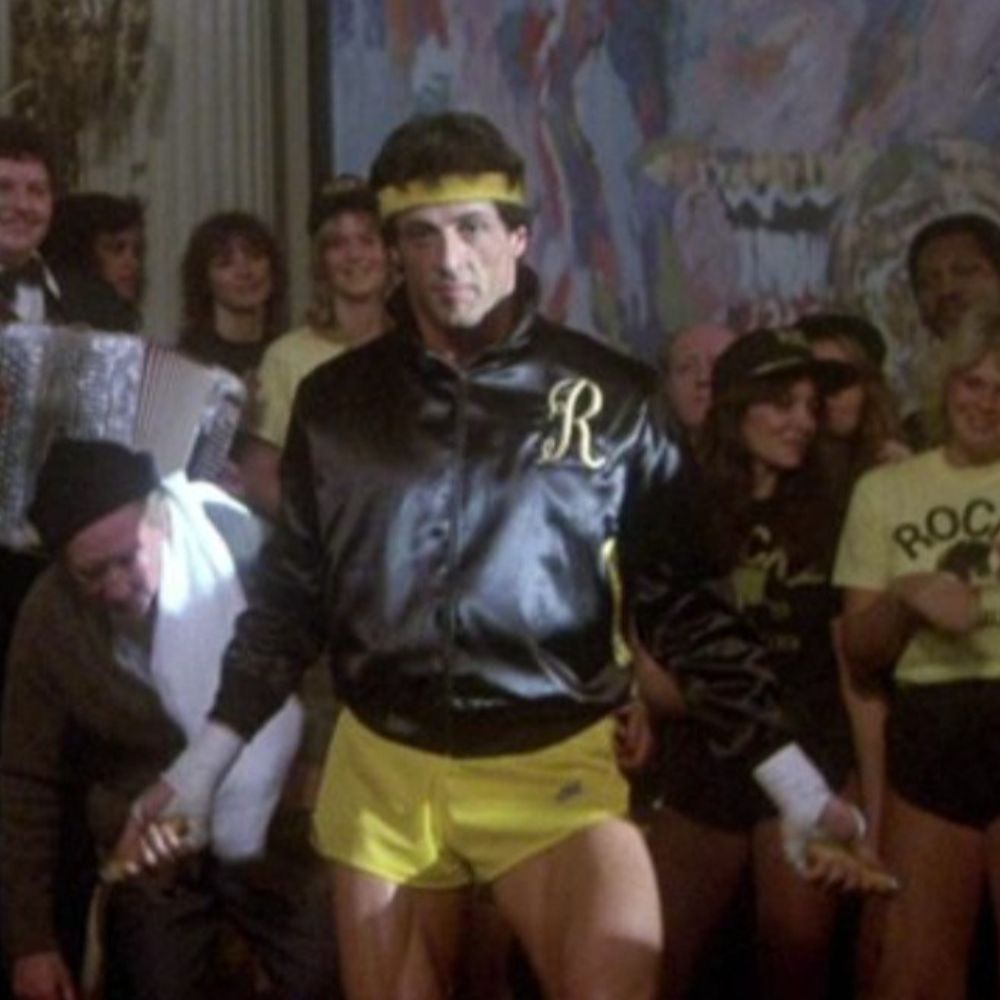 Rocky III  Rocky Balboa aka Sylvester Stallone Satin Jacket - Character Front View