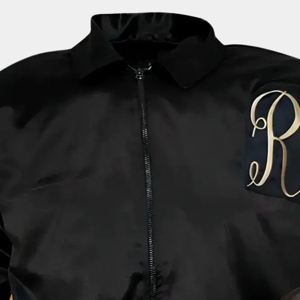 Rocky III  Rocky Balboa aka Sylvester Stallone Satin Jacket - Mannequin Close - Up Front View