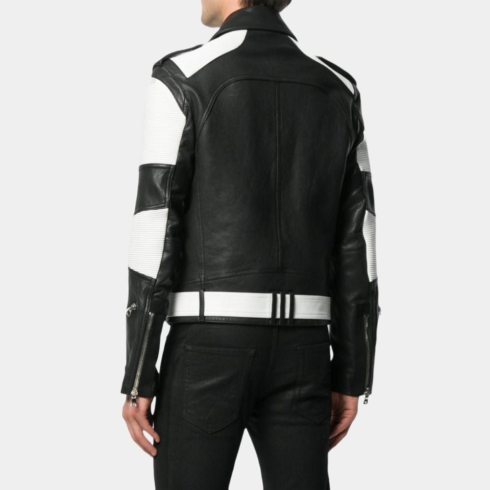 Rofo Black and White Motocross Inspired Jacket - Back View