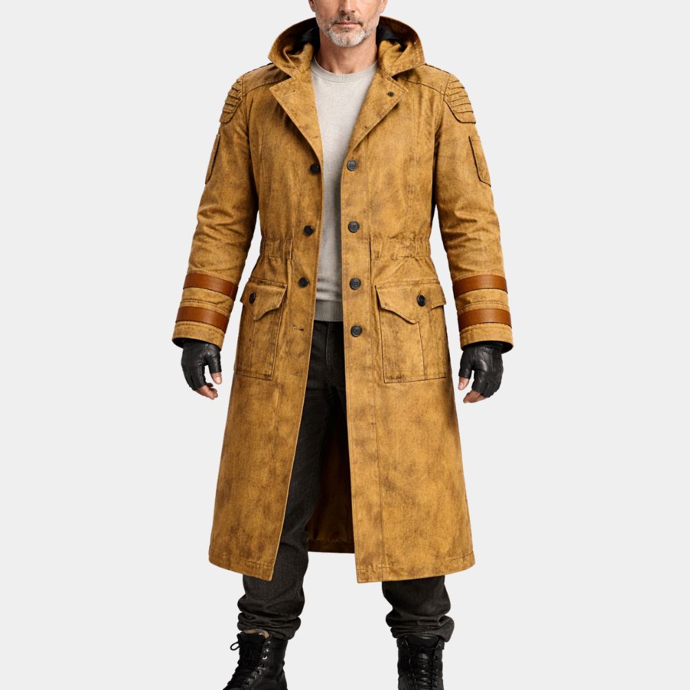 S.T.A.L.K.E.R. 2: Heart of Chornobyl Stalker Trench Coat - Nuclear Post Apocalyptic Fallout Style Long Coat - Front View