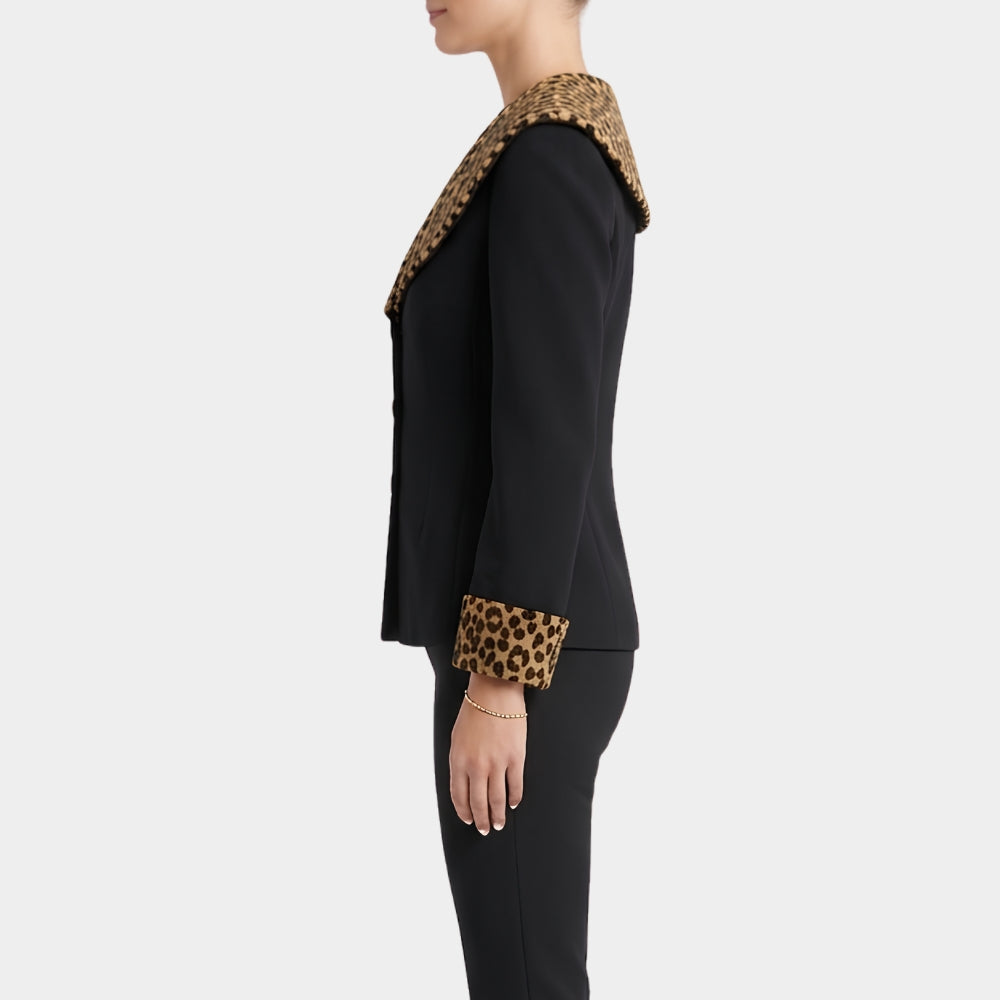 Sabrina Carpenter NYC Leopard Collar Blazer