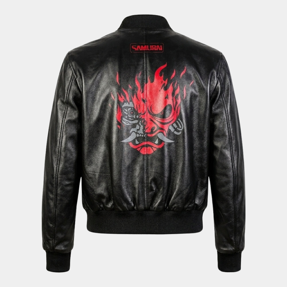Samurai Leather Bomber Jacket