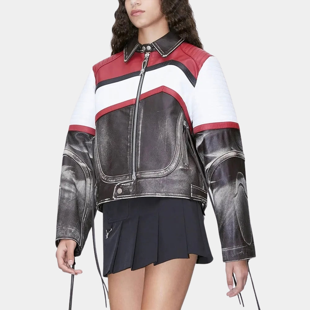 Seven Song  Latto Jung Kook Leather Jacket - Side View