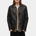 Sex/Life Adam Demos Black Leather Biker Jacket - Front View
