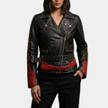 Shadow The Hedgehog
Black & Red Leather Biker Jacket - Front View