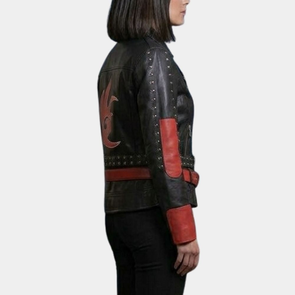 Shadow The Hedgehog
Black & Red Leather Biker Jacket - Side View