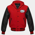 Shake It Off Taylor Swift 1989 Red and Black Varsity Jacket - Mannequin Front View