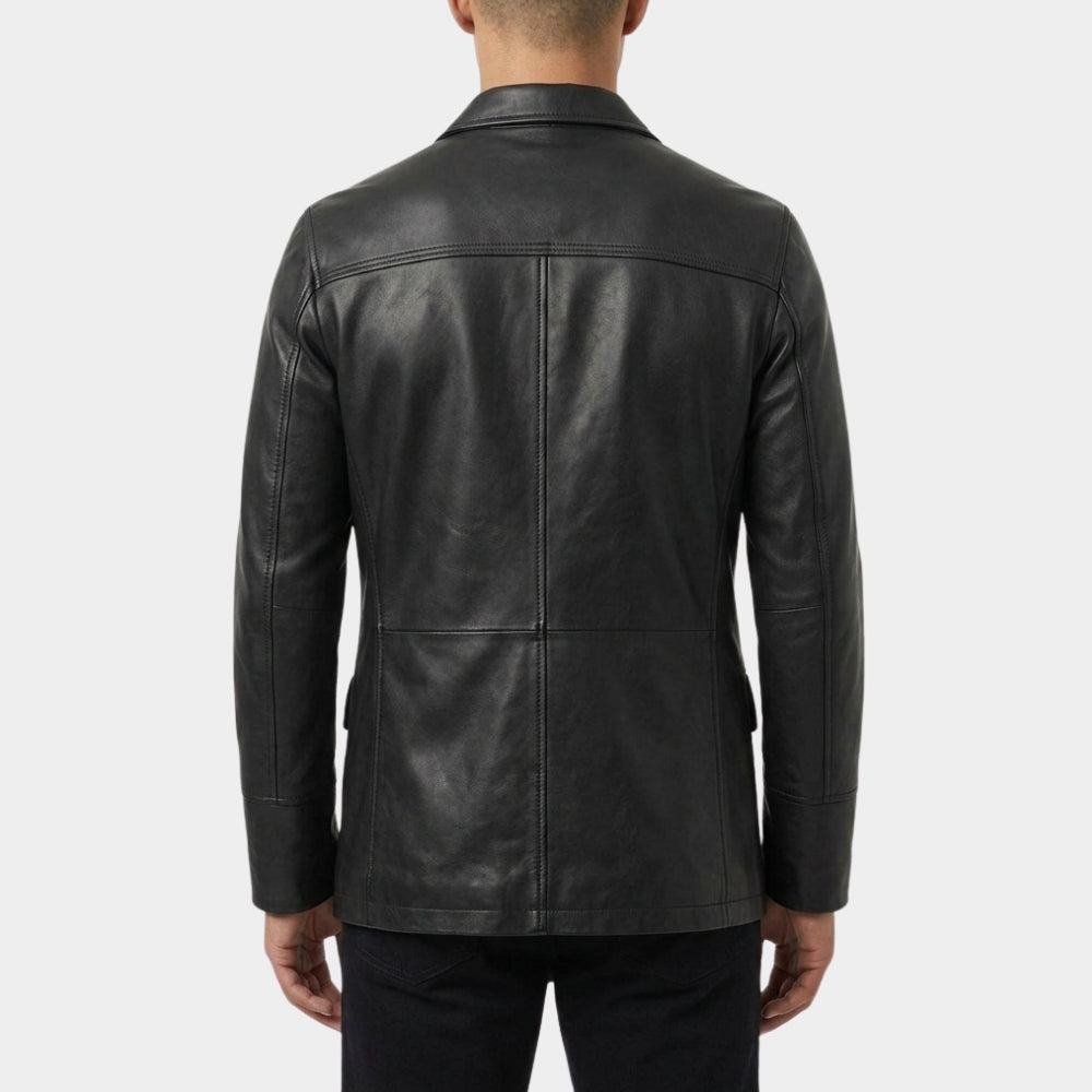 Silo Robert Sims Black Leather Blazer