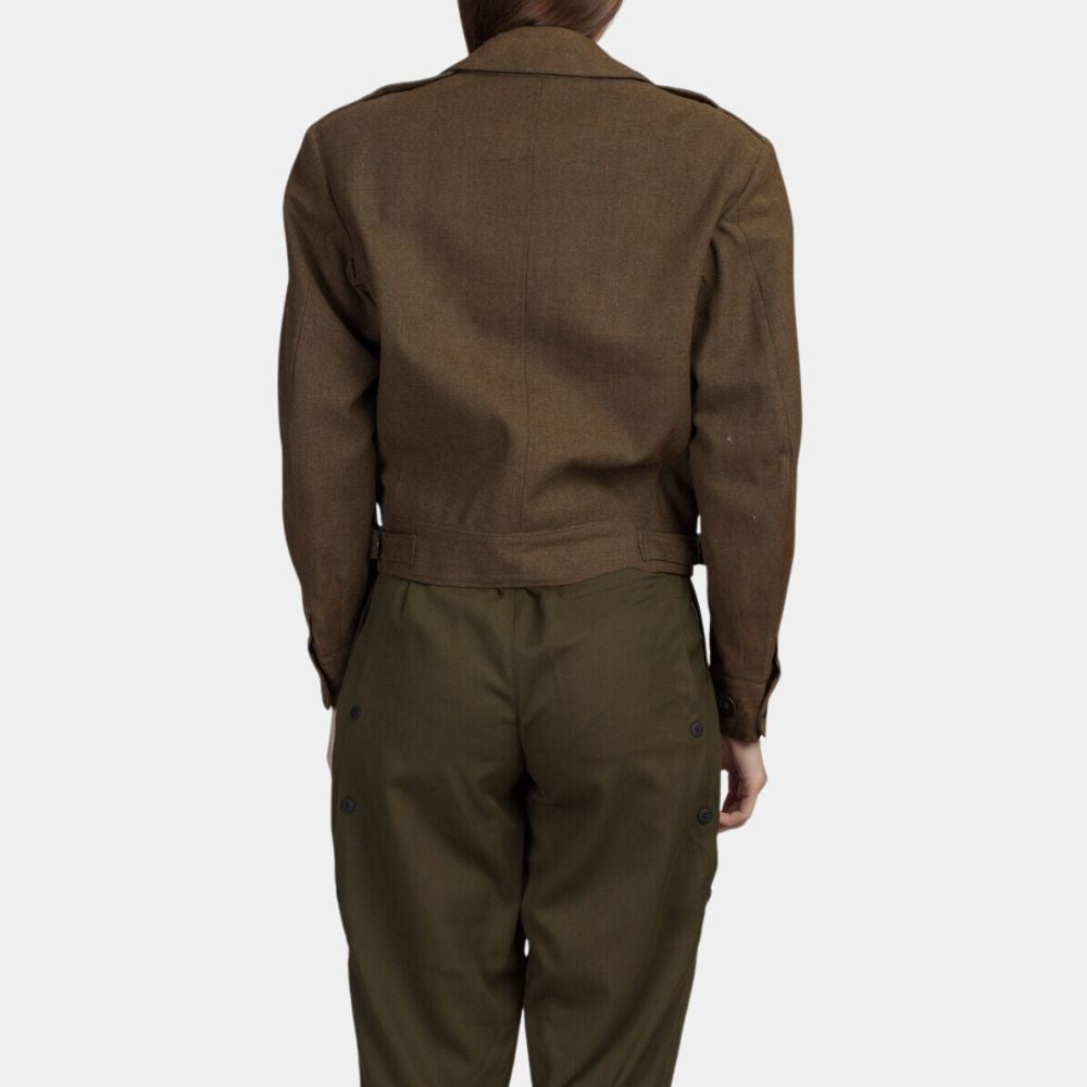 Silo Brown Wool Jacket aka WW2 Military Inspired Jacket - Back View
