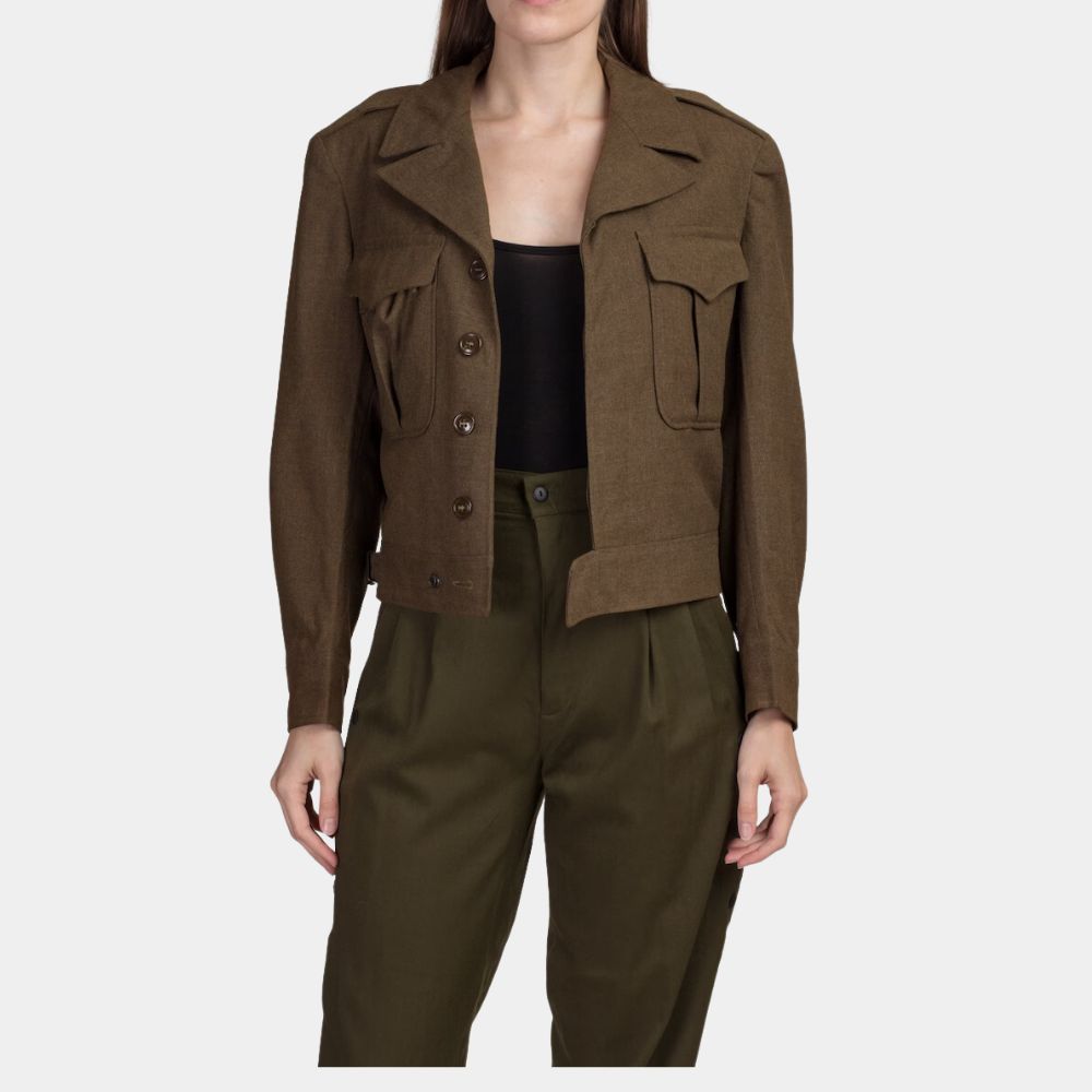 Silo Brown Wool Jacket aka WW2 Military Inspired Jacket - Front View