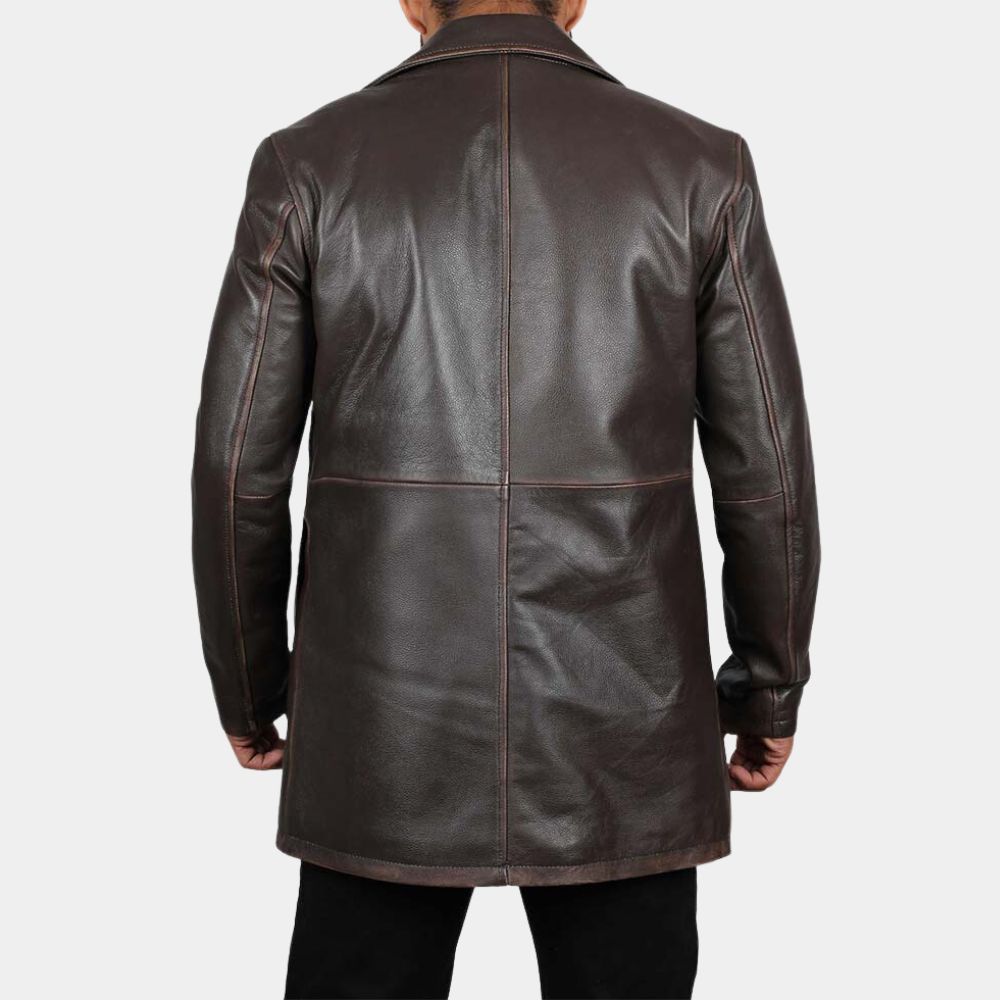 Simulant Sam Worthington Rust Brown Jacket - Back View