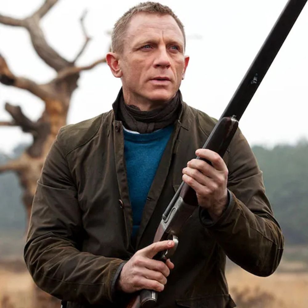 Skyfall  Daniel Craig James Bond Brown Wax Cotton Sports Jacket - Character Front View