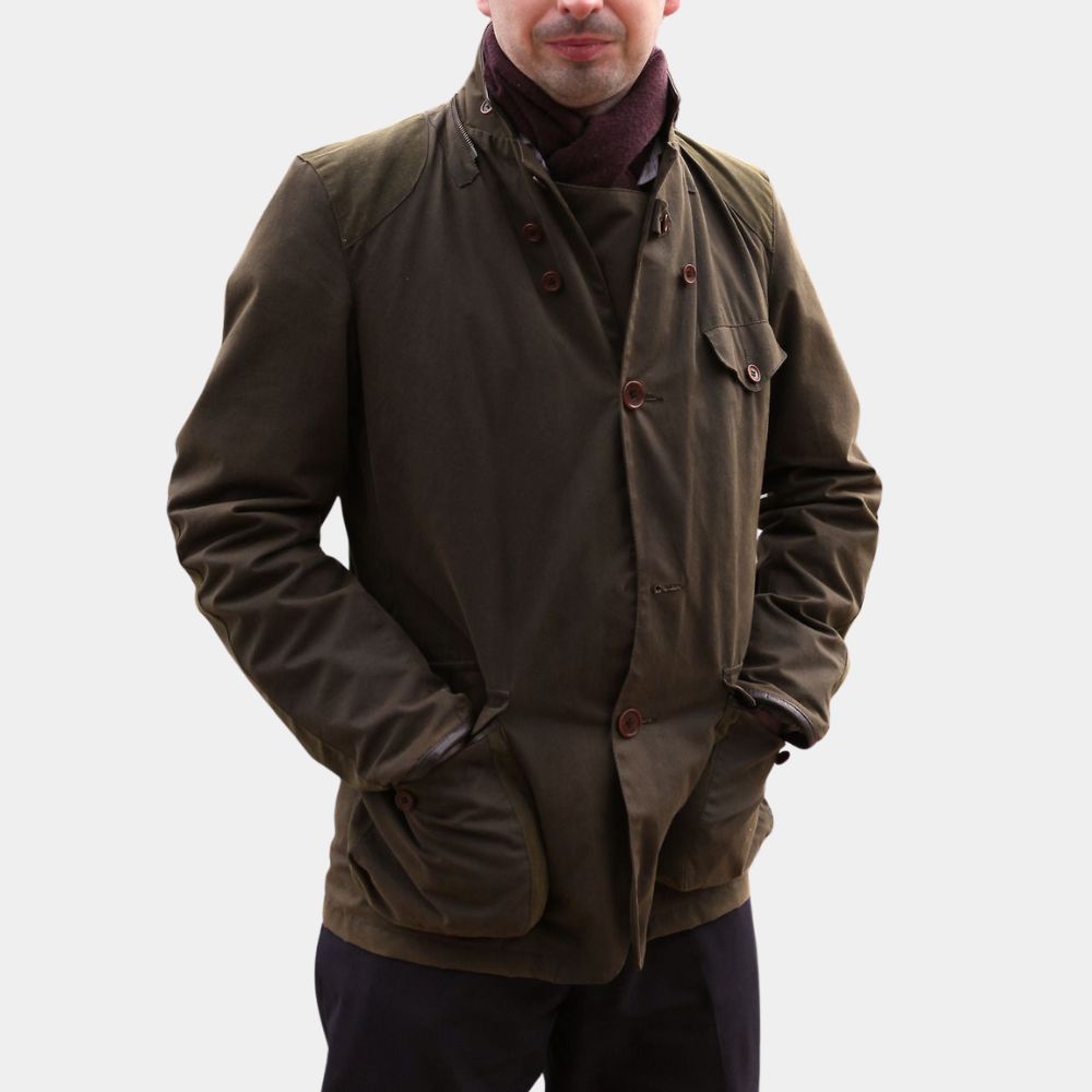 Skyfall  Daniel Craig James Bond Brown Wax Cotton Sports Jacket - Front View