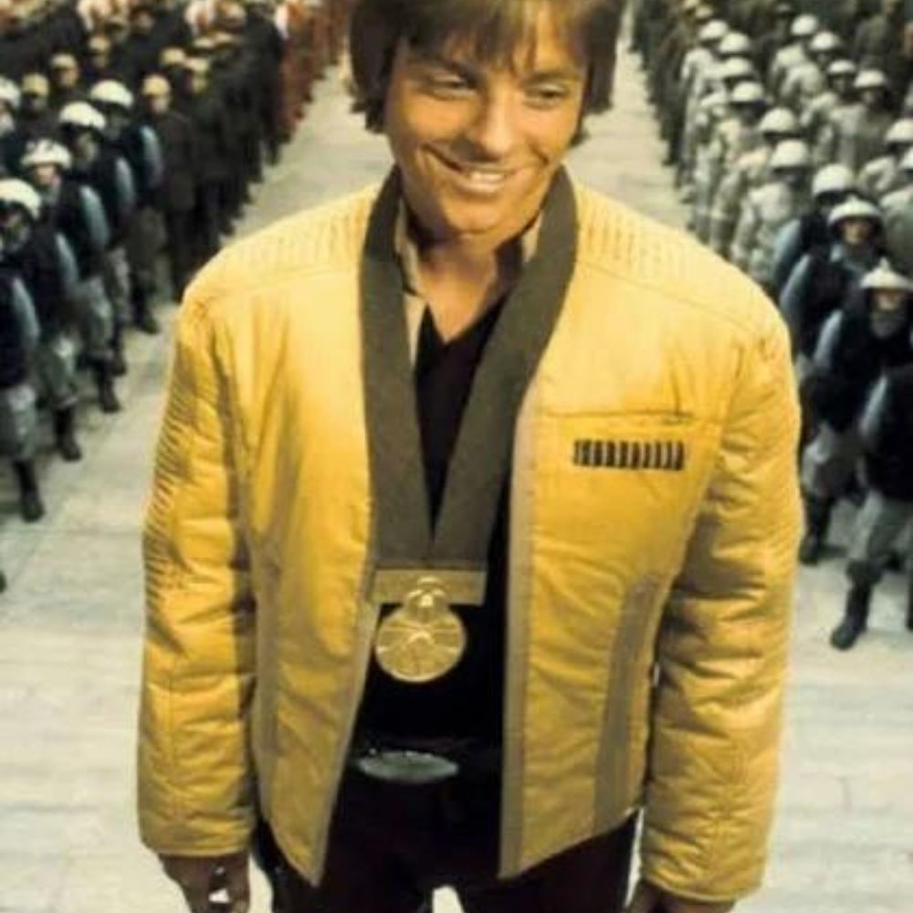 Skywalker Ceremonial Leather Yellow Jacket - Character Front View
