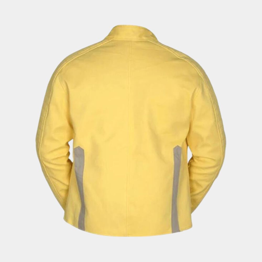 Skywalker Ceremonial Leather Yellow Jacket - Mannequin Back View