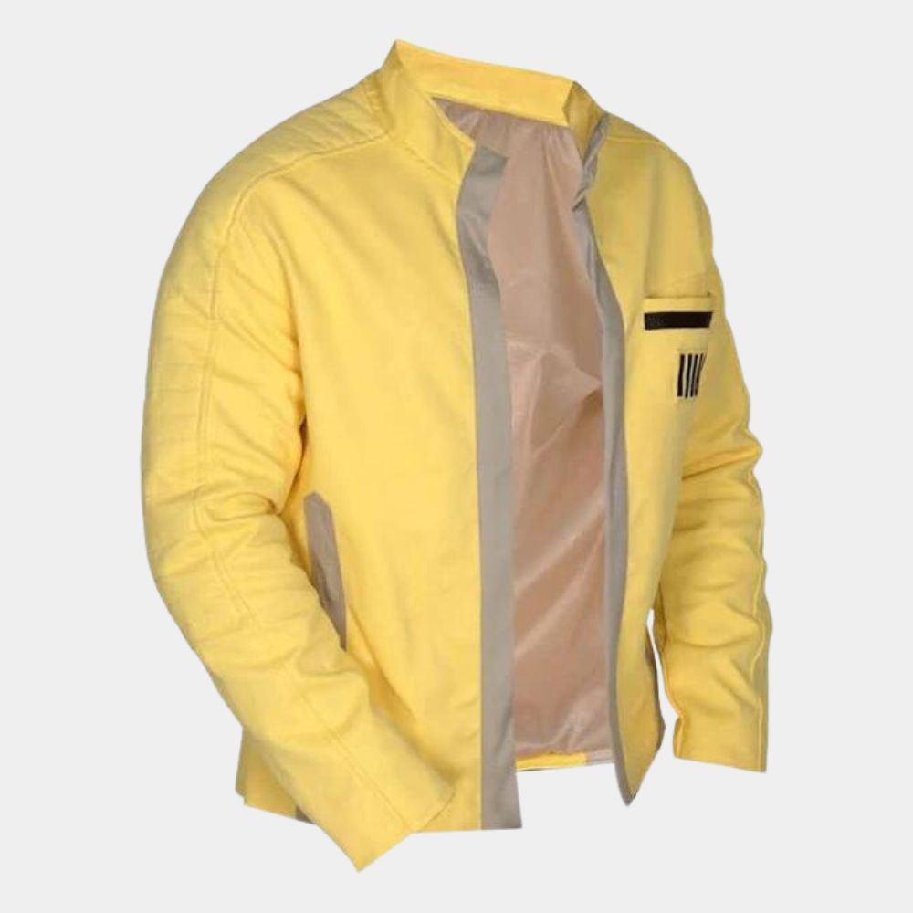 Skywalker Ceremonial Leather Yellow Jacket - Mannequin Front View