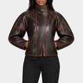 Snowfall S07 Gail Bean Brown Leather Jacket