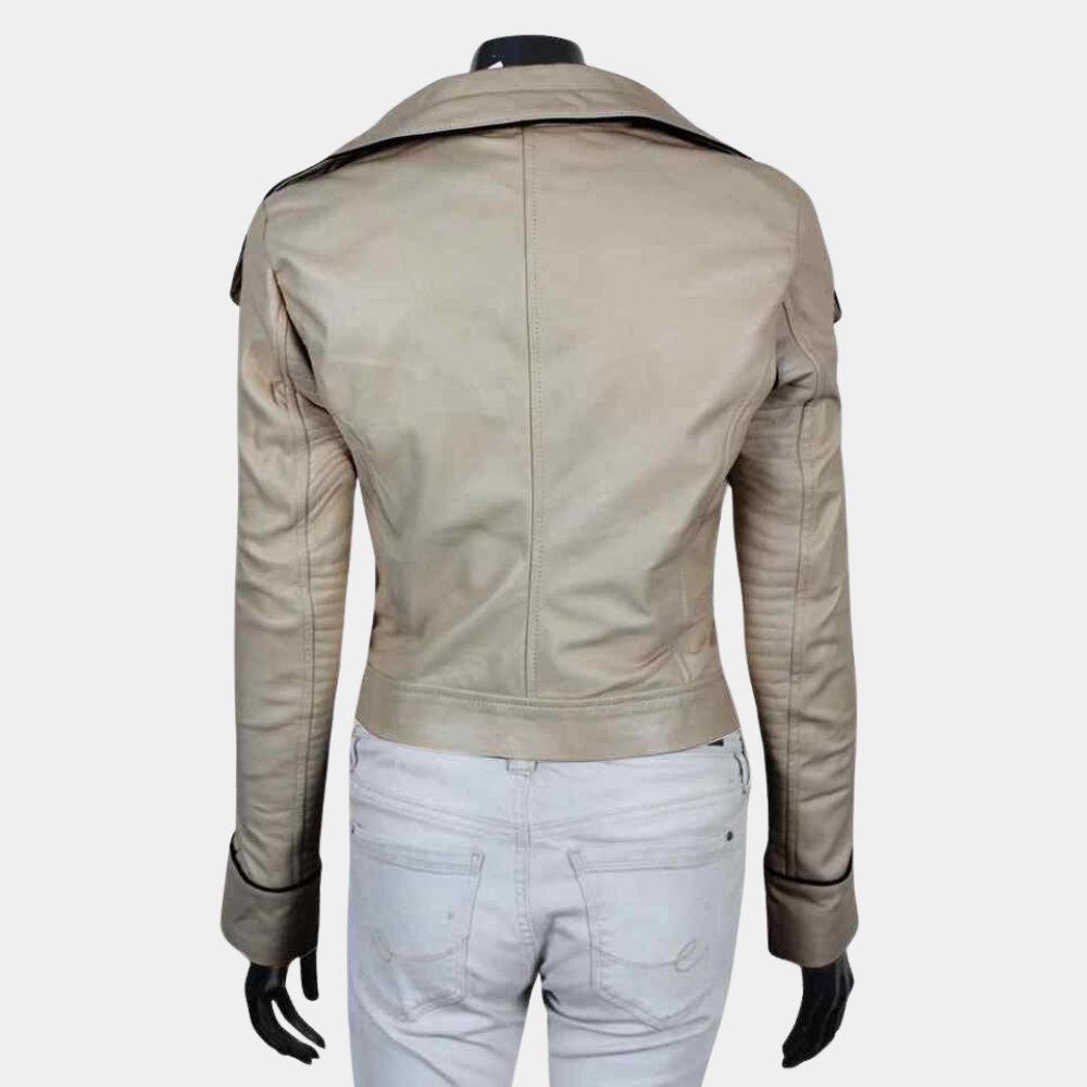 Solo A Star Wars Story Emilia Clarke Leather Jacket - Mannequin Back View
