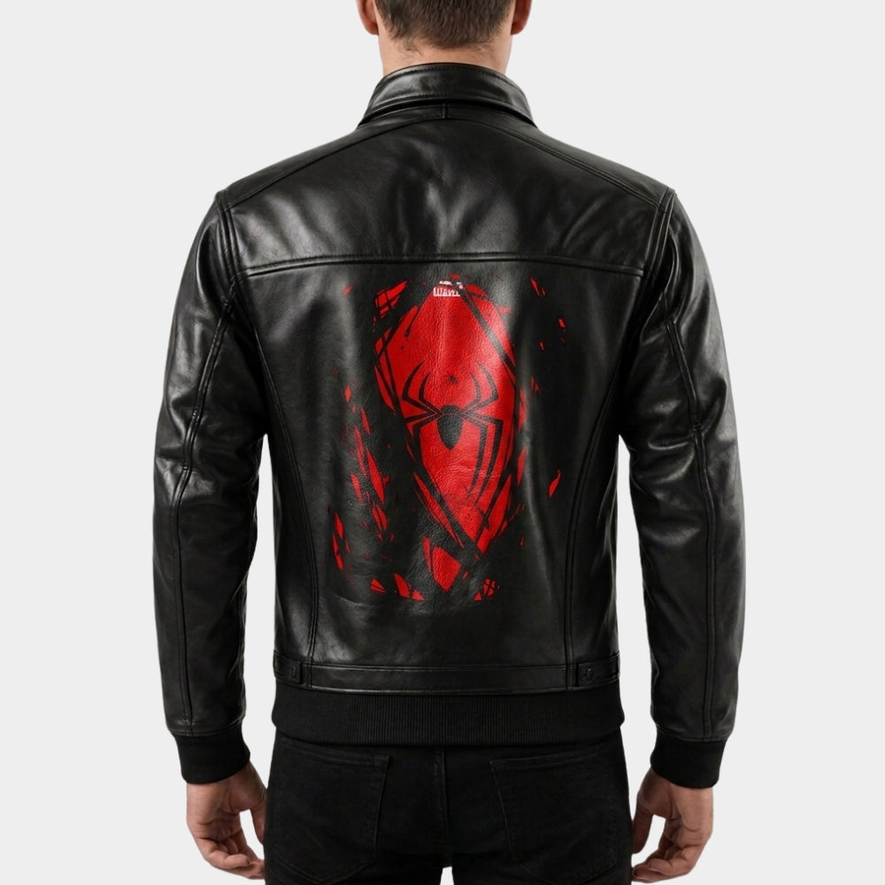 Spider Man Brand New Day Black Leather Spider Jacket