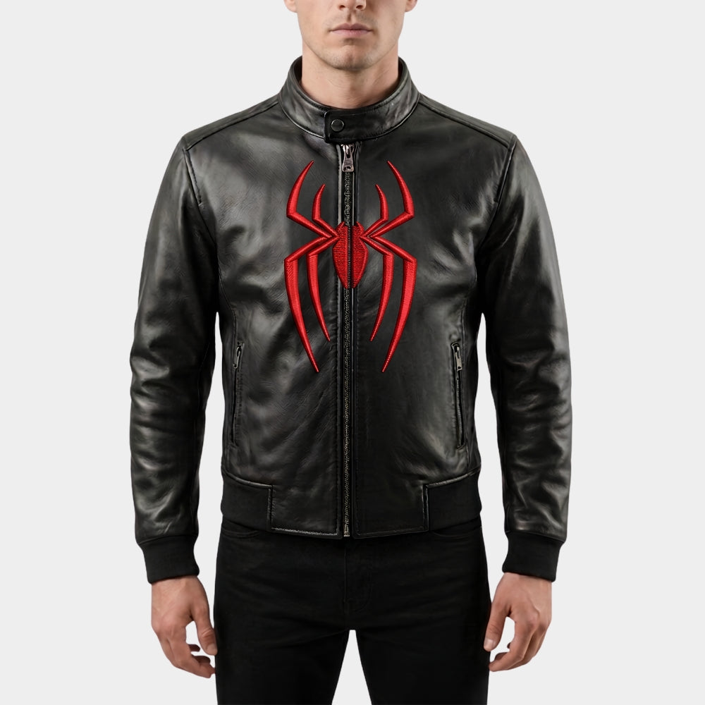 Spider Man Brand New Day Black Leather Spider Jacket