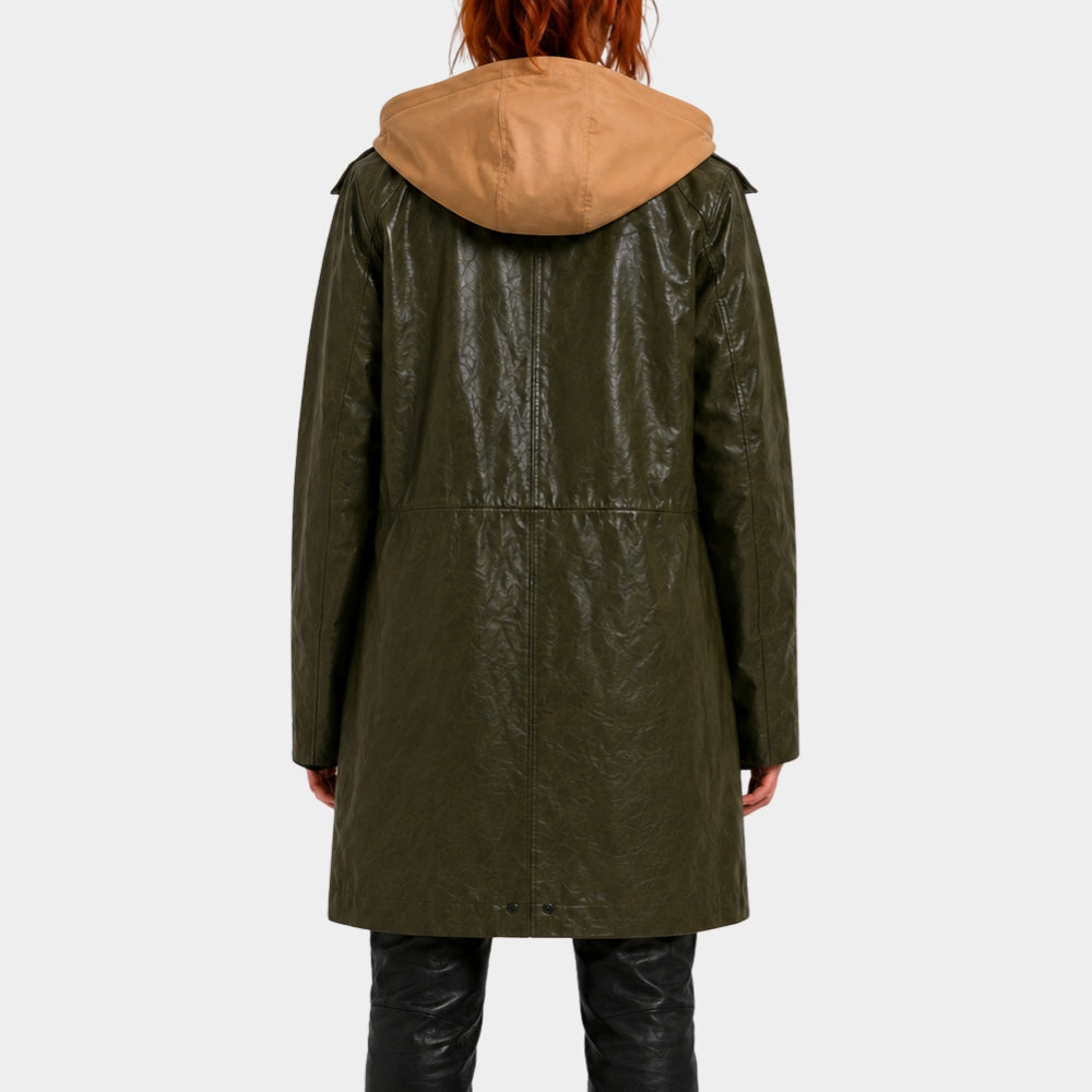 Spiderman BND Sadie Sink Green Leather Coat