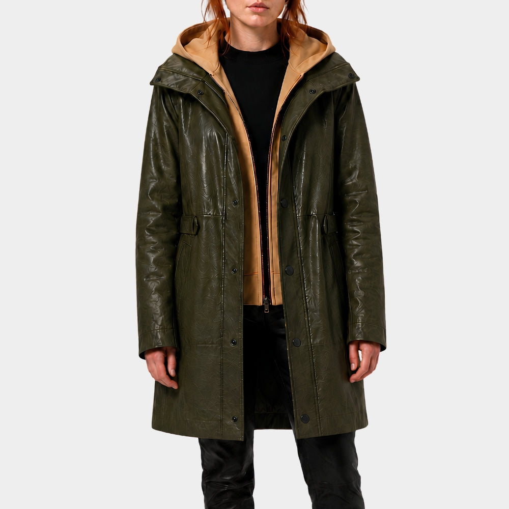Spiderman BND Sadie Sink Green Leather Coat