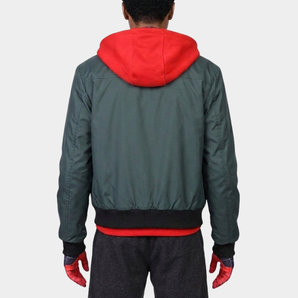Spiderman Miles Morales Green Hooded Jacket