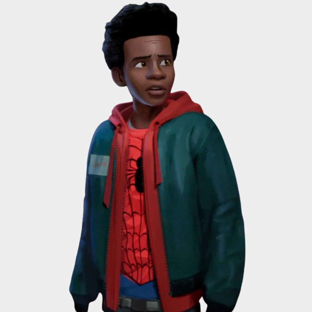 Spiderman Miles Morales Green Hooded Jacket