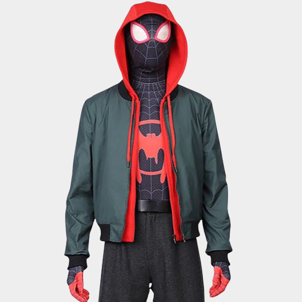 Spiderman Miles Morales Green Hooded Jacket