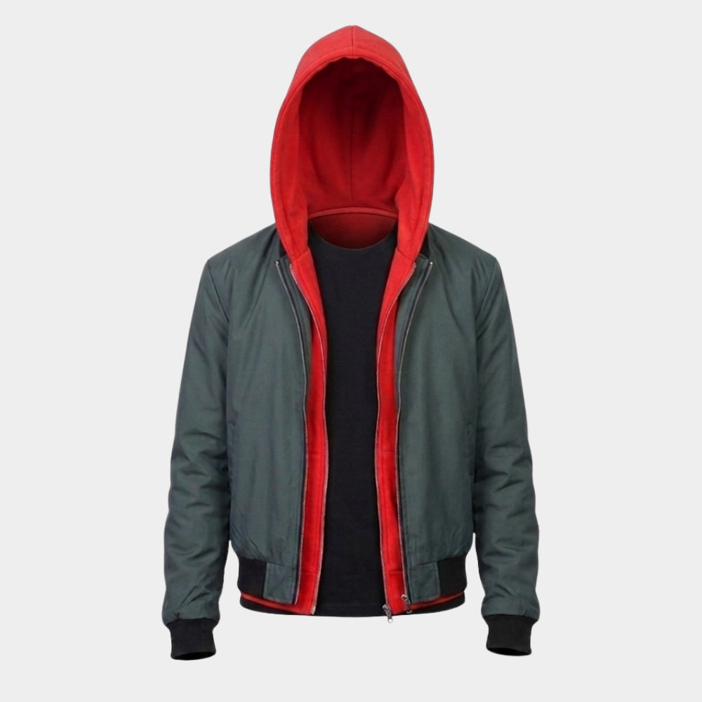 Spiderman Miles Morales Green Hooded Jacket