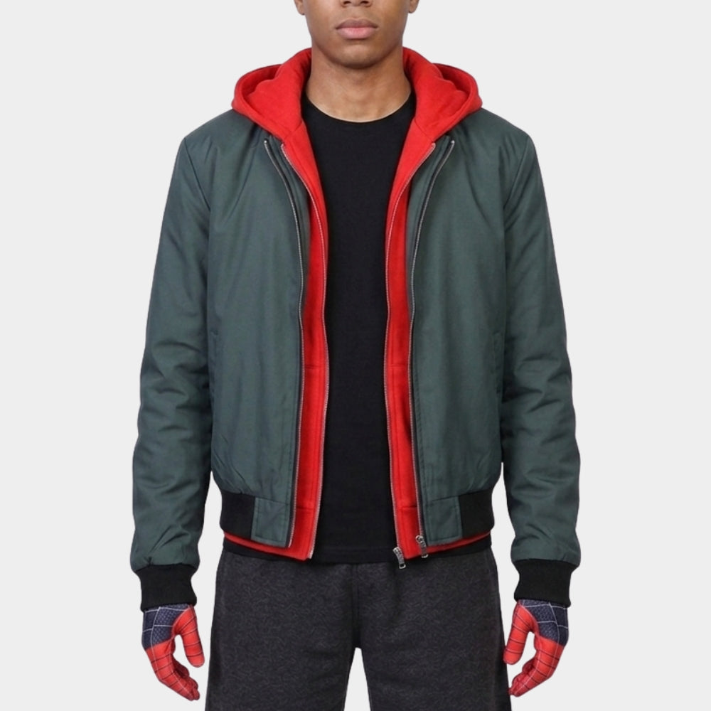 Spiderman Miles Morales Green Hooded Jacket