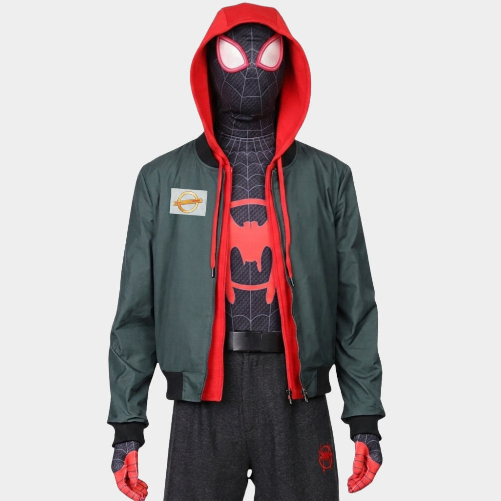 Spiderman Miles Morales Green Hooded Jacket