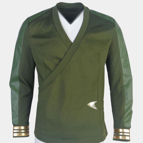 Star Trek  Strange New World Captain Pike Green Uniform - Mannequin Front View
