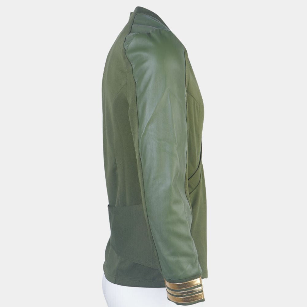Star Trek  Strange New World Captain Pike Green Uniform - Mannequin Side View