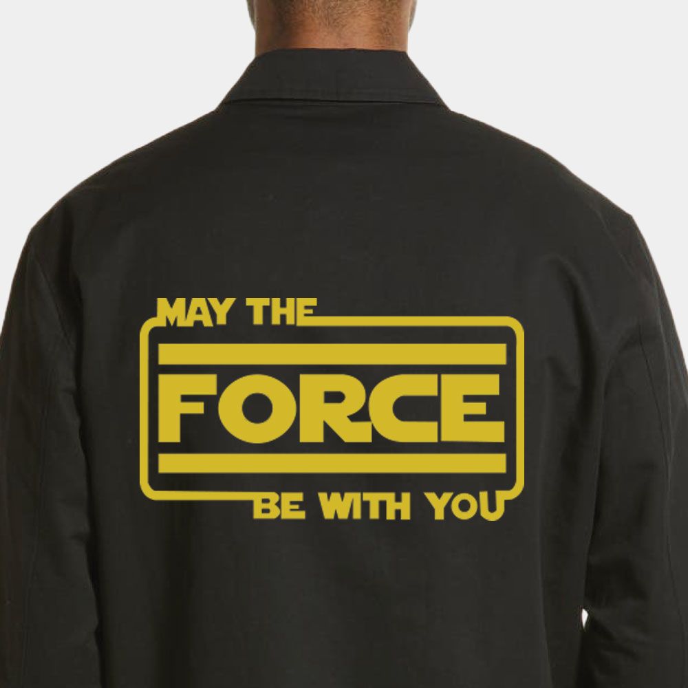 Star Wars Resistance May the Force be With You Black Cotton Jacket - Back Close - Up View