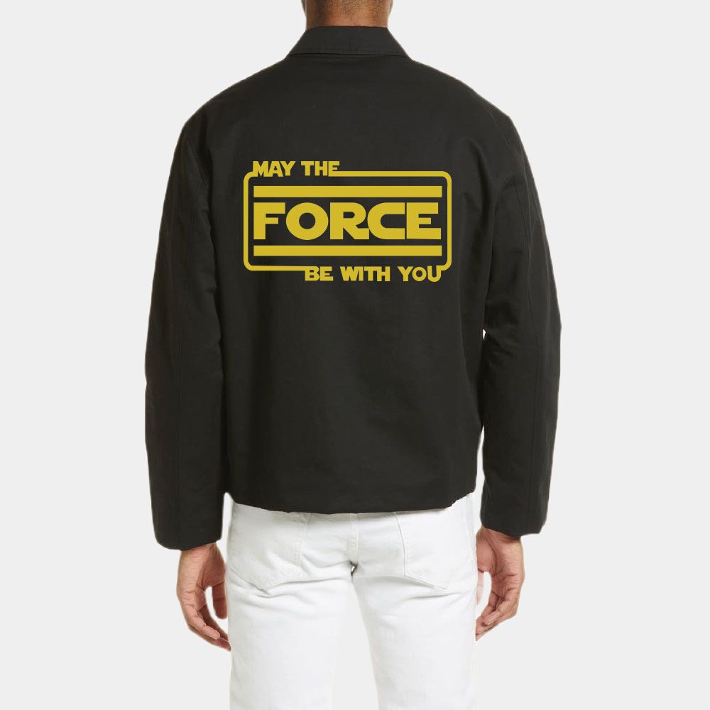 Star Wars Resistance May the Force be With You Black Cotton Jacket - Back View