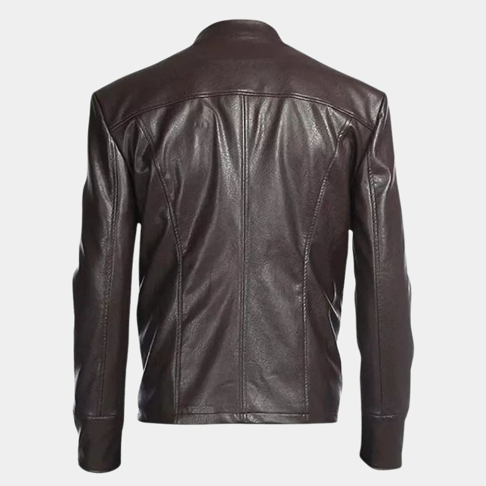 Star Wars  The Last Jedi Poe Dameron Brown Leather Jacket - Mannequin Back View