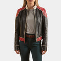 Stone Cold Fox  Fox aka Kiernan Shipka Black Biker Leather Jacket - Front View