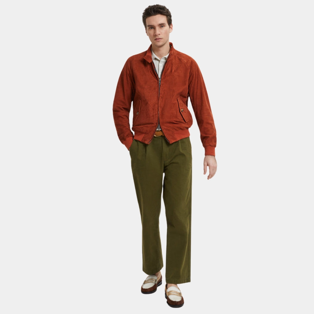 Stranger Things S05 Steve Harrington Brown Suede Leather Harrington Jacket - Character Front View