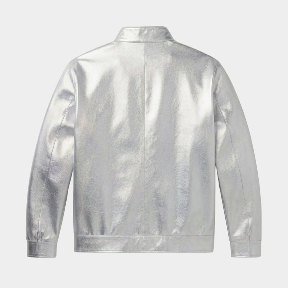 Street Fighter 50 Cent Silver Leather Jacket