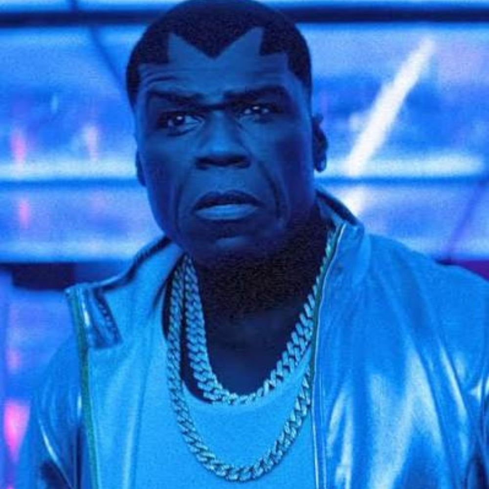 Street Fighter 50 Cent Silver Leather Jacket